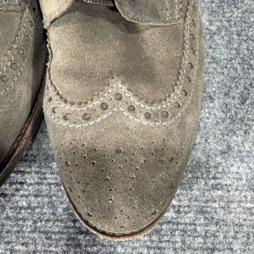 Sendra 9269 Oxford Boots Suede Wingtip Brogue Lace Up Brown Mens Sz 8.5 Spain